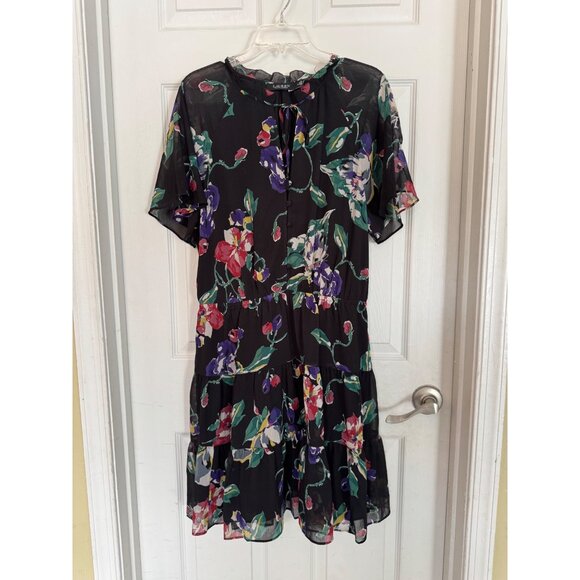 Lauren Ralph Lauren Dresses & Skirts - Lauren Ralph Lauren black Short Sleeve Floral Mini Dress Size 12